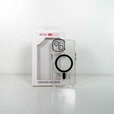 Funda ORYGI iPhone 15 MagSafe transp negra cpc