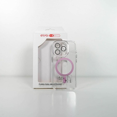 Funda ORYGI iPhone 15P MagSafe transp rosa cpc