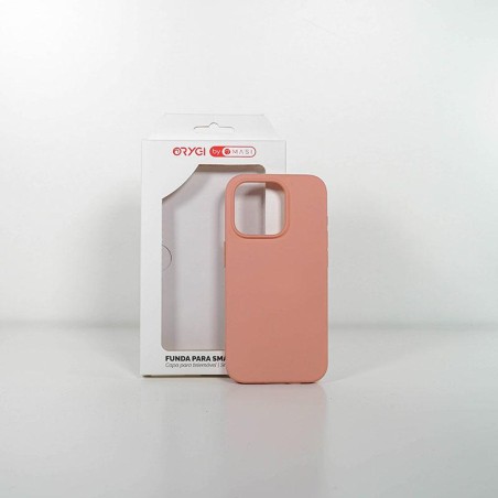 Funda Orygi iPhone 15P silicona rosa spc
