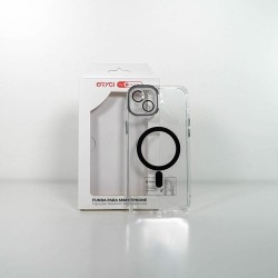 Funda ORYGI iPhone 15PL MagSafe transp negra cpc