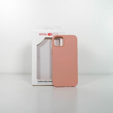 Funda Orygi iPhone 15PL silicona rosa spc