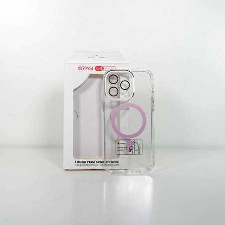 Funda ORYGI iPhone 15PM MagSafe transp rosa cpc