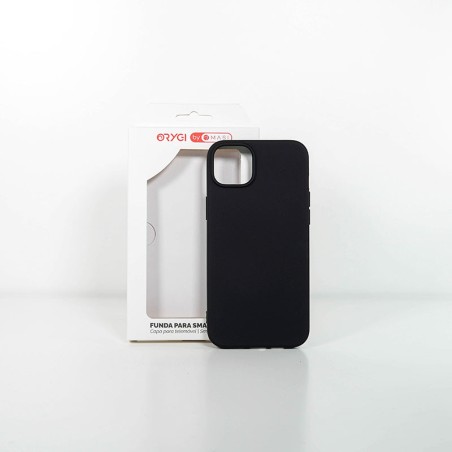 Funda Orygi iPhone 15PL silicona negra spc