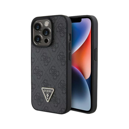 Funda Guess iPhone 15P 4G Triangle Strass negra