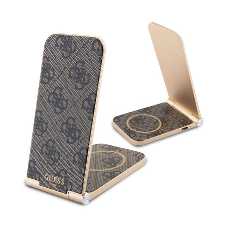 Cargador inalámbrico Guess MS 4G pleg marrón 15W