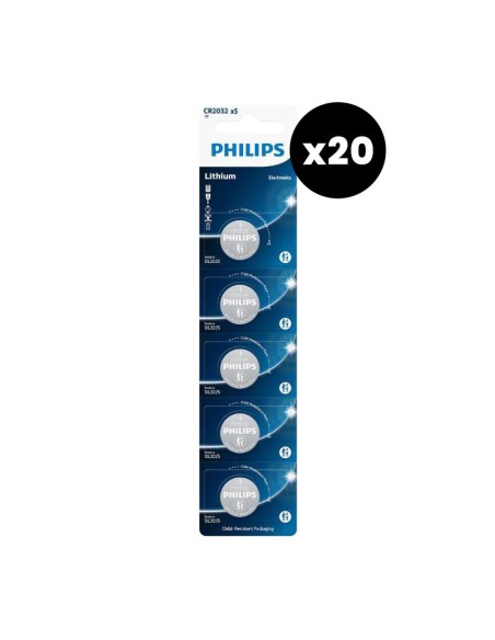 Caja Pilas Philips CR2032 3V blíster 5  20u 