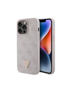 Funda Guess iPhone 15PM 4G Triangle Strass rosa