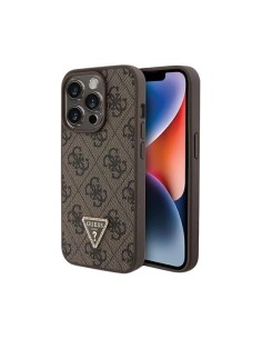 Funda Guess iPhone 15PM 4G Triangle Strass marrón