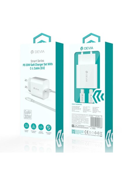 Cargador GaN Devia Smart PD C-L 30W