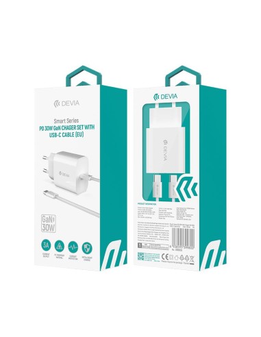Set cargador GaN Devia Smart PD C-C 30W
