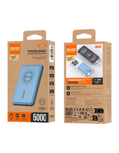 Powerbank IDUSD P20D Eco Mag Slim 5000mAh 20W Powerbank IDUSD P20D Eco Mag Slim 5000mAh 20W