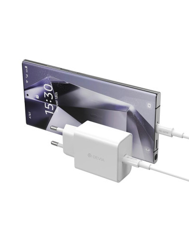 Cargador Devia Rocket PD C 45W con cable C/C blco
