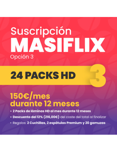 Suscripción Masiflix 12 Meses | Packs de Láminas de Hidrogel