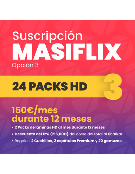 Suscripción Masiflix 12 Meses | Packs de Láminas de Hidrogel