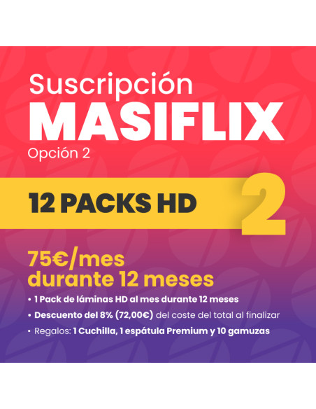 Suscripción Masiflix 12 Meses | Packs de Láminas de Hidrogel