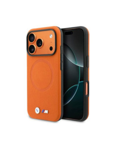 Funda BMW M iPhone 17 Pro FW Logo Metal MagSafe naranja