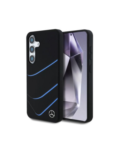 Funda Mercedes Samsung Galaxy S25 Silicone Contrasted Curves MagSafe negra
