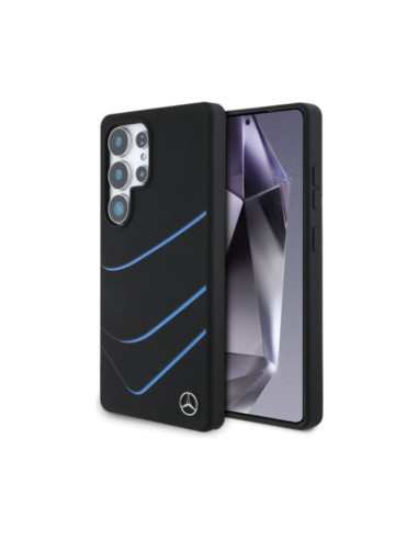 Funda Mercedes Samsung Galaxy S25 Ultra Silicone Contrasted Curves MagSafe Negra
