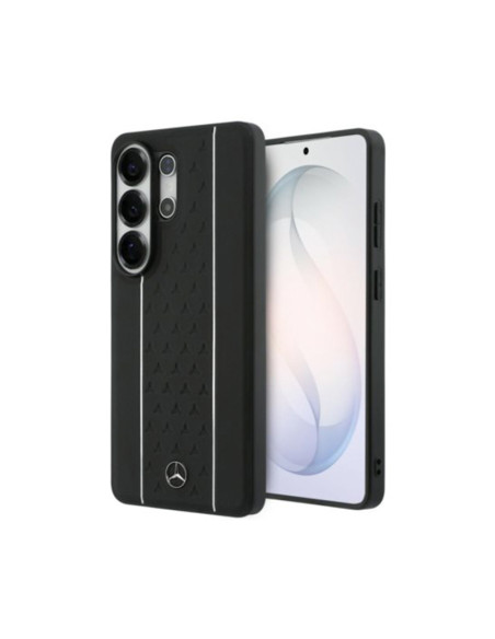 Funda Mercedes Samsung Galaxy S26 Ultra Laurel Leaves Vertical Stripes MagSafe Blanca