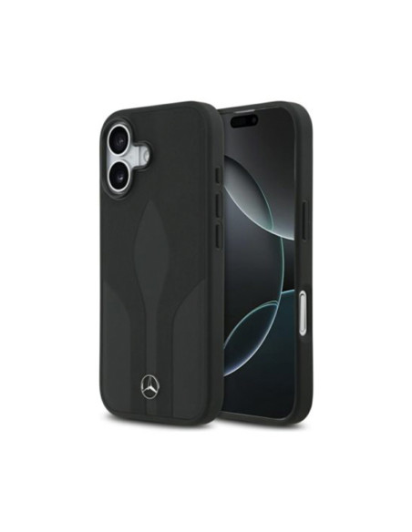 Funda Mercedes iPhone 17 Pro Silicone Vintage Logo MagSafe Negra