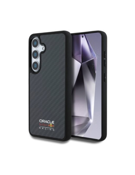 Funda Red Bull Samsung Galaxy S25 Real Carbon Fiber Shiny Logo MagSafe negra