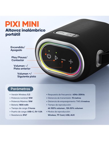 Altavoz Bluetooth Pixi Mini 12W IP67 | Manos libres