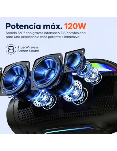 Altavoz Bluetooth Party 120W IP67 | 15h autonomía