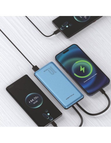 Powerbank IDUSD P11A 10.000mAh Azul | Doble Cable