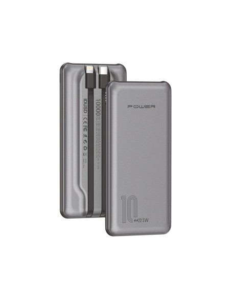 Powerbank IDUSD P11A 10.000mAh Cinza | Duplo Cabo