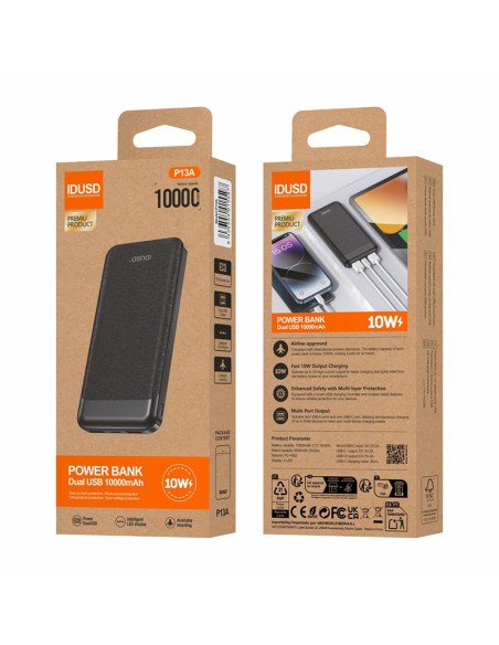 Powerbank IDUSD P13A 10.000mAh | Triple Salida
