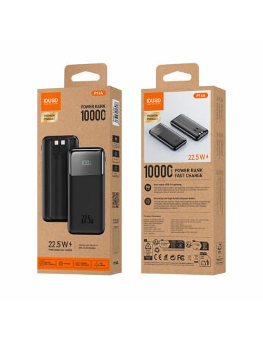 Powerbank IDUSD P14A 10.000mAh | Cables Integrados