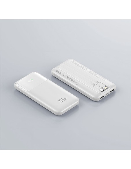 Powerbank IDUSD P14B 10.000mAh Branco | Cabos Integrados