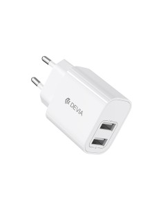 Set Cargador Devia Lite 2 2xUSB 12W + Cable USB/C blanco