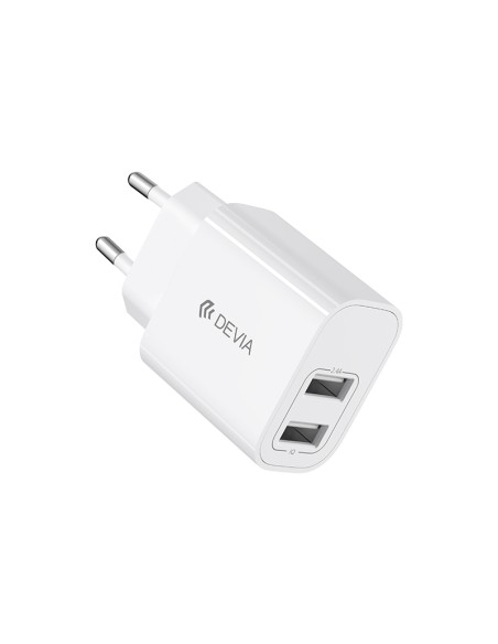 Set Cargador Devia Lite 2 2xUSB 12W + Cable USB/C blanco