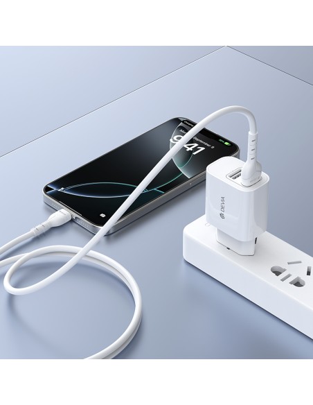 Set Cargador Devia Lite 2 USB 12W + Cable USB-C | ByMASI