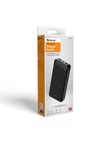 Powerbank Denver 20000mAh Preto PQC-20009 | ByMASI