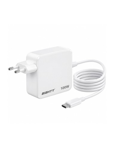 Carregador portátil Eightt USB-C GaN 100W branco