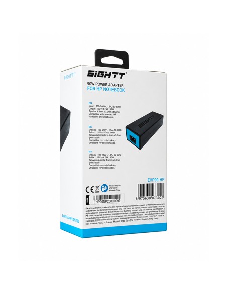 Carregador portátil compatível HP 90W 4,5x3,0 Eightt | ByMASI