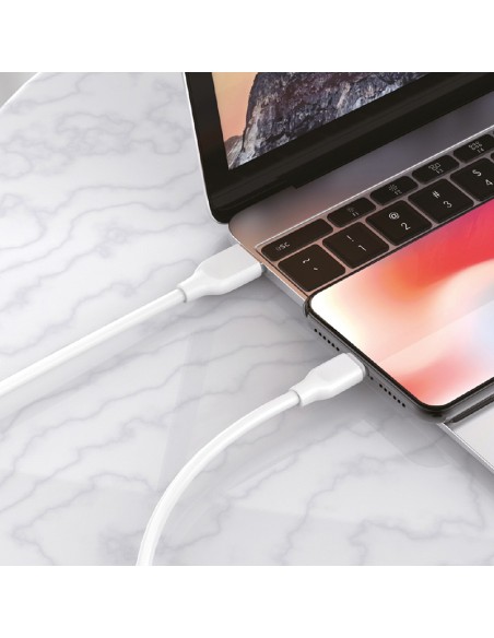 Cabo IDUSD C22B Lightning para USB 3A 1,2 m Branco | ByMASI