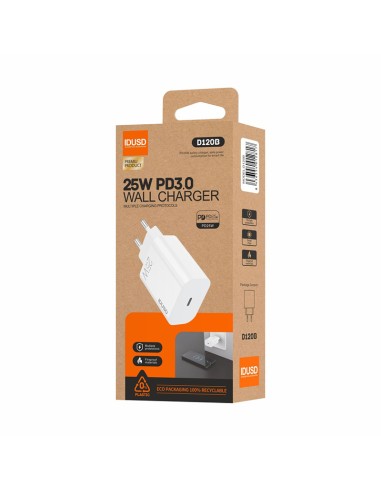 Carregador IDUSD D120B Eco USB-C 25W PD carga rápida | ByMASI