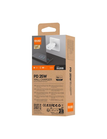 Cargador IDUSD D120B Eco USB-C 25W PD carga rápida | ByMASI
