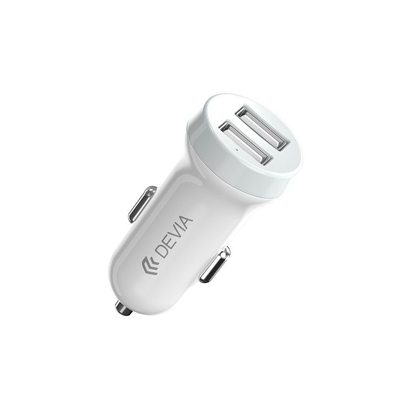 Carregador de carro Devia Smart 2 USB 3,1A branco | ByMASI