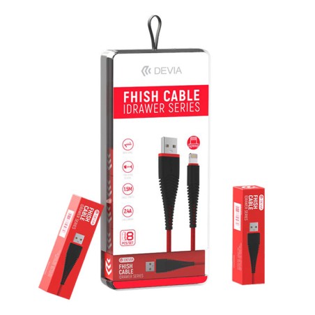 Idrawer Cabo Fish Series MICRO USB VERMELHO 1.5m