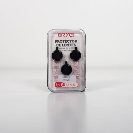 Protector lentes Orygi iPhone 15/15PL negro