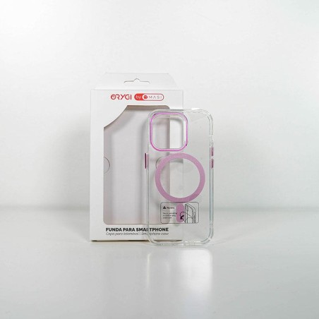 Funda Orygi iPhone 14P MS transp rosa spc