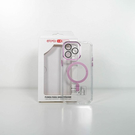 Funda Orygi iPhone 14PM MS transp rosa cpc