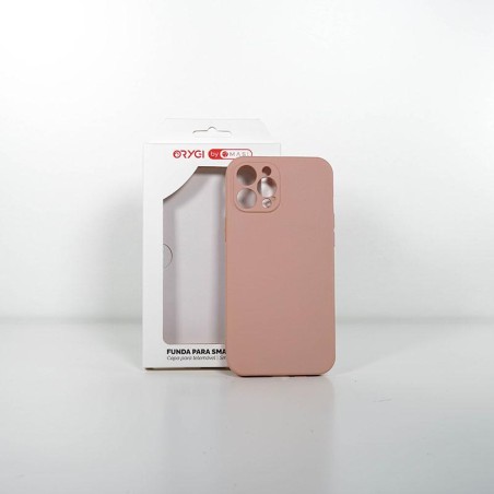 Funda Orygi iPhone 12PM silicona rosa cpc