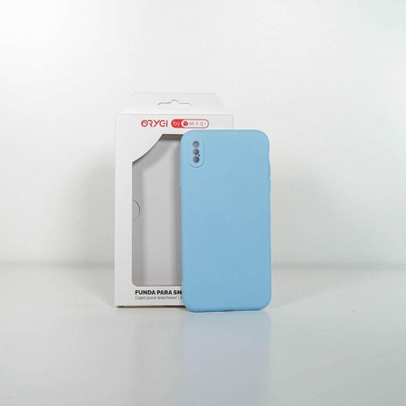 Funda Orygi iPhone XS Max silicona azul cpc