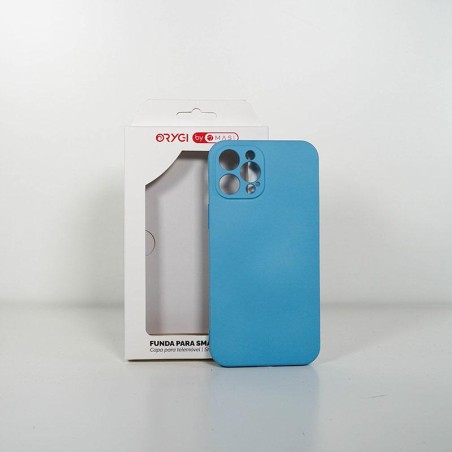 Funda Orygi iPhone 12PM silicona azul cpc
